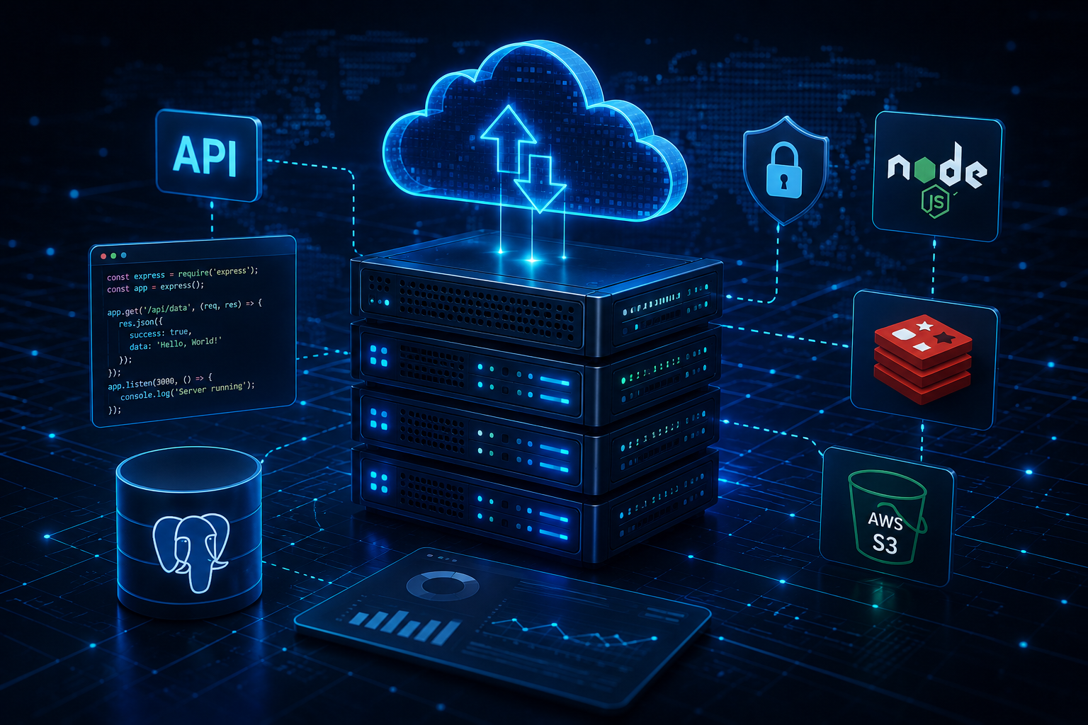 Backend infrastructure illustration