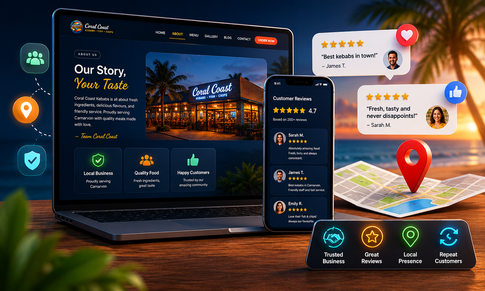 Coral Coast Customer Ordering Website About, Reviews & Business Trust Signals
